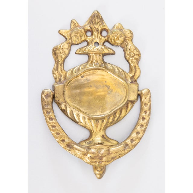 Early 20th Century Antique Art Nouveau French Brass Door Knocker For Sale - Image 5 of 5