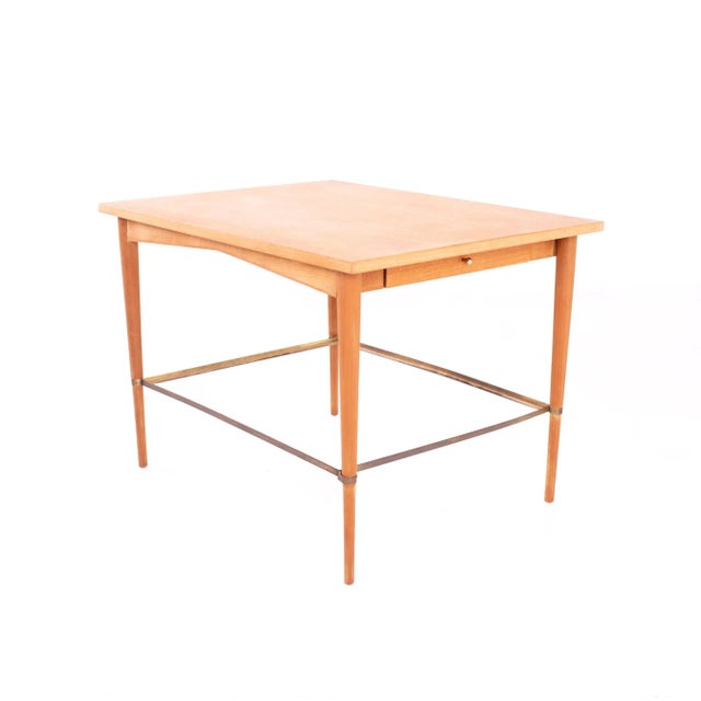 Mid 20th Century Paul McCobb Connoisseur Mid Century Maple and Brass Side End Tables - Pair For Sale - Image 5 of 12