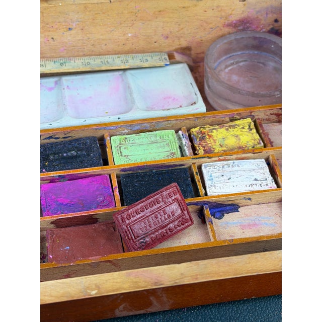 Antique Art Nouveau French Watercolor Paint Set Box from Bourgeois Aîné, 1890s For Sale - Image 6 of 18