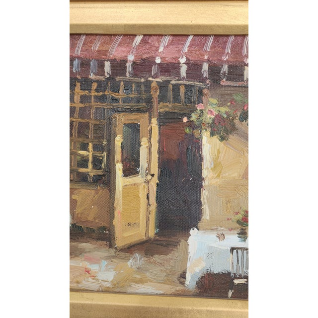 Mid 20th Century Signed Giani “On the Terrace” Framed Oil on Canvas Cafe Scene For Sale - Image 13 of 18
