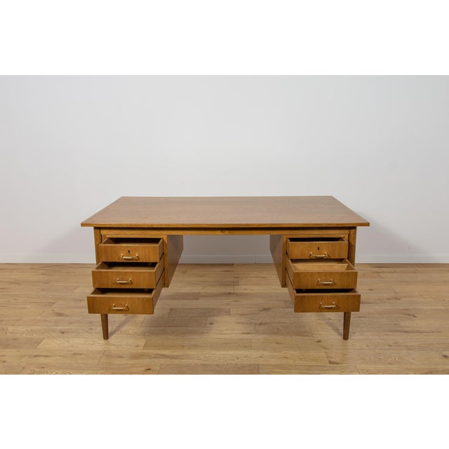 Mid-Century Modern Oak Executive Desk, Denmark, 1960s For Sale - Image 9 of 18