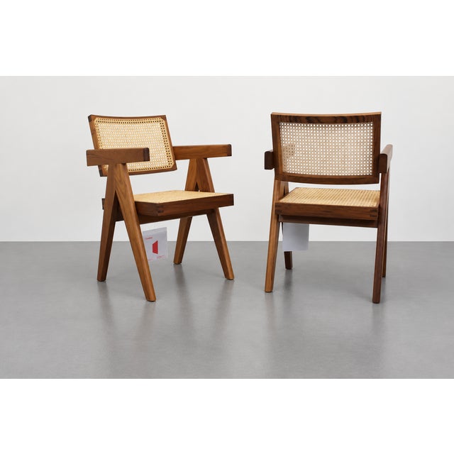 Mid-Century Modern 051 Capitol Complex Armchairs by Pierre Jeanneret for Cassina, 2010s, Set of 2 For Sale - Image 3 of 8