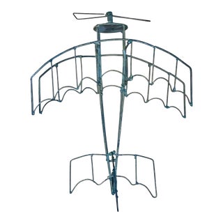 Vintage Metal Wire Airplane Sculpture For Sale