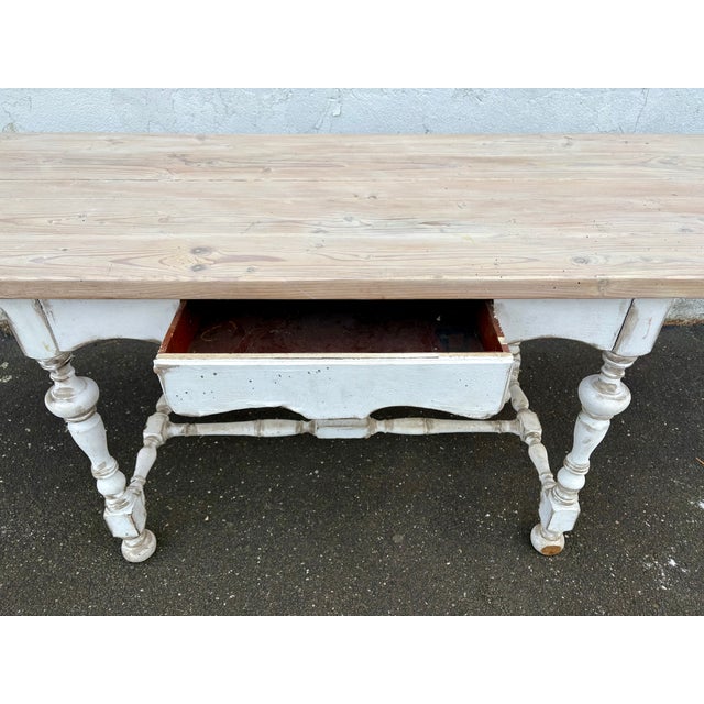Farmhouse Rustic Vintage Wood Dining Set For Sale - Image 9 of 10