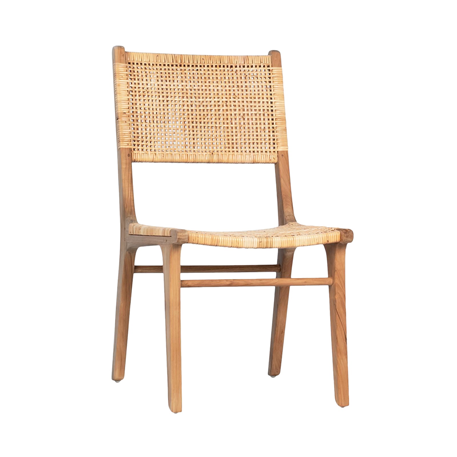 natural teak  wicker dining chair