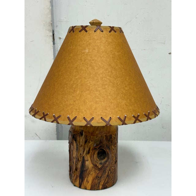 Design Plus Gallery presents an Organic Modern Live Edge Rustic Wood Table Lamp, signed “A”. The solid wood base is formed...