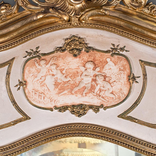 Wood Large Vintage Pier Mirror, French Giltwood, Rocaille, Louis XV Revival, Art Deco For Sale - Image 7 of 11