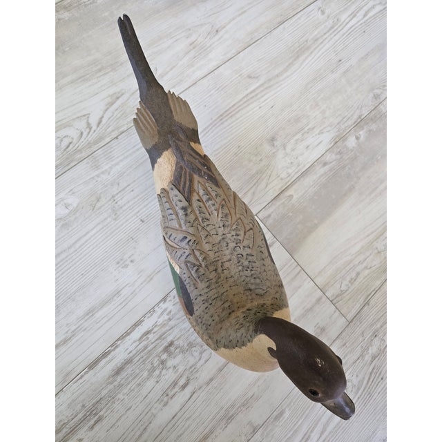 1970s 1975 Bob Sitton Hand-Carved Northern Pintail Life-Size Duck Decoy - Rare First Year For Sale - Image 5 of 12
