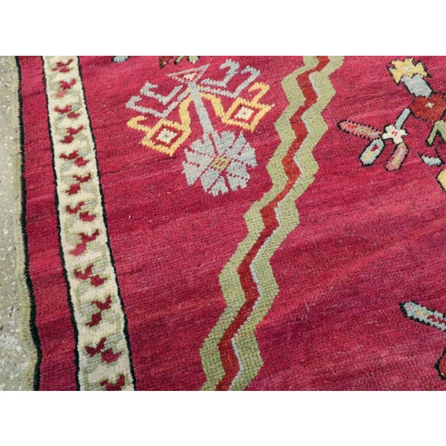 Galerie Shabab Collection Early 20th Century Turkish Ghiordes Throw Rug For Sale - Image 4 of 6