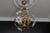 Hollywood Regency Style White Murano Glass Flower and Metal Chandelier, 1980s For Sale - Image 6 of 18