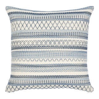 Schumacher Fremont Indoor & Outdoor 22" Pillow in Blue For Sale