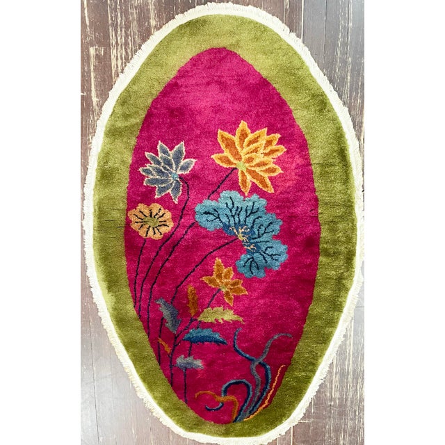 Antique Art Deco Chinese Rug, 2'6" X 4'2" For Sale - Image 4 of 10
