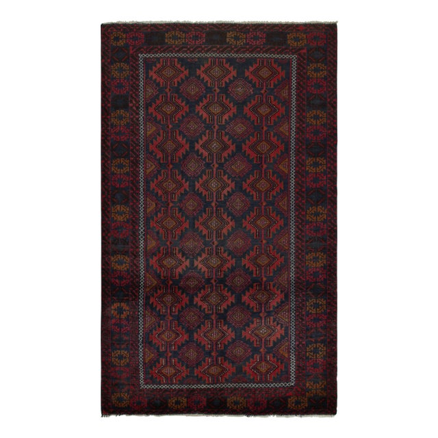Red Rug & Kilim’s BaluRug & Kilim’s Baluch Tribal Rug With Burgundy and Navy Blue Geometric Patterns For Sale - Image 8 of 8