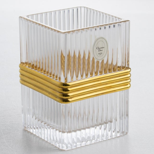 This stunning crystal desk accessory, a pencil cup, was designed for the Christian Dior Interior Collection. The piece was...