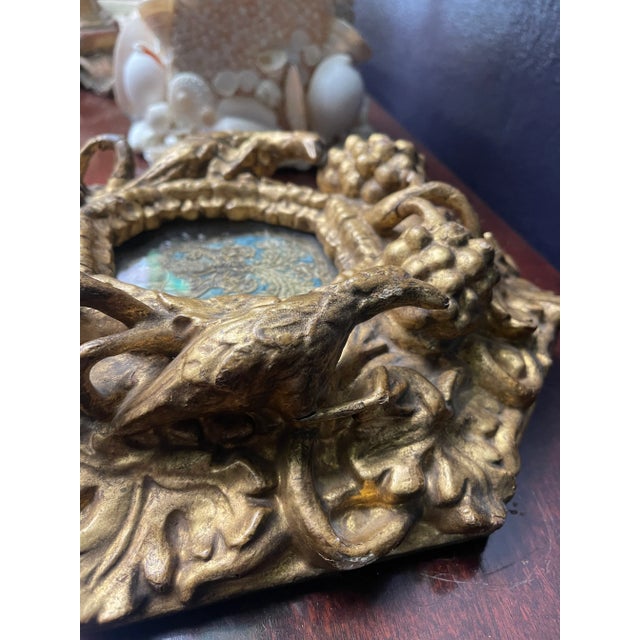 Gold Antique 18th Century Gilt Carved Frame and Needlework For Sale - Image 8 of 11