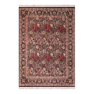 Shabby Chic 1990's Gulshan Pak-Persian Black/Red Wool Rug - 8'1'' X 9'10'' For Sale