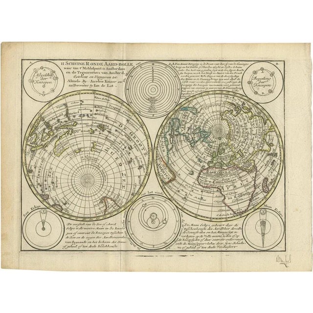 Late 18th Century Antique Map of the World in Hemispheres by Keizer & De Lat, 1788 For Sale - Image 5 of 5