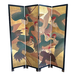 1940s Art Deco Crane Screen For Sale