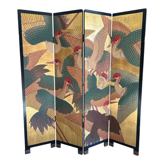 1940s Art Deco Crane Screen For Sale