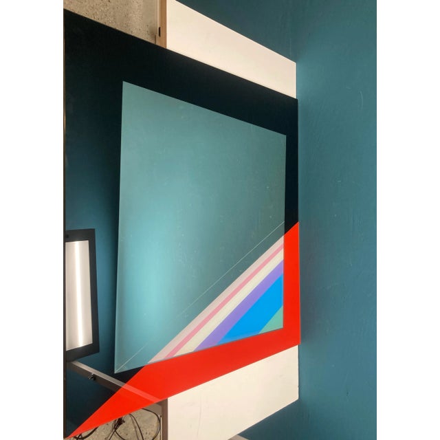 * Italian art design mirror from the 1970s * Eugenio Carmi for Acerbis * Signature on stickers * Made in Italy *...