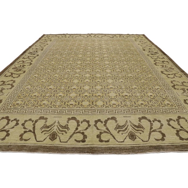 Rustic Vintage Khotan Style Rug - 09'04 X 11'11 For Sale - Image 3 of 9