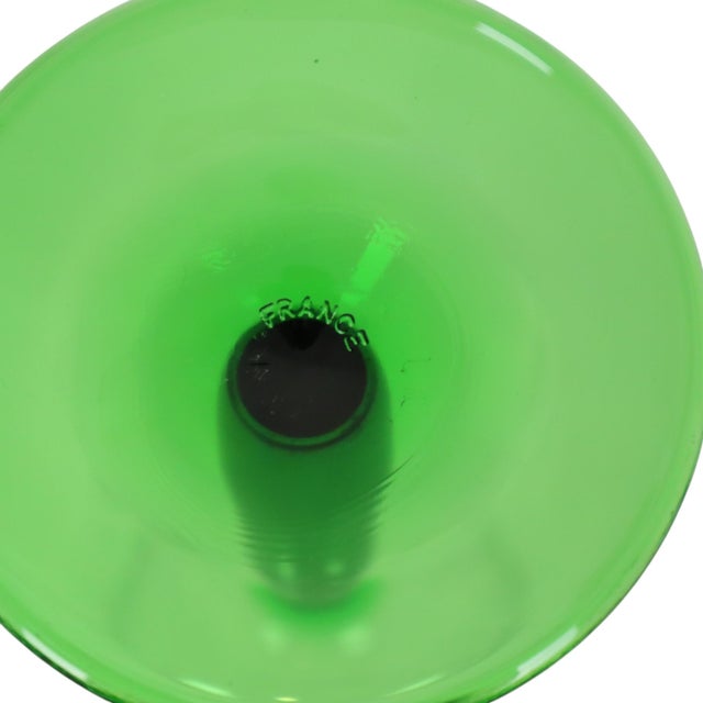 Vintage Alsace Wine Glasses with Green Stems from Luminarc, 1970s, Set of 12 For Sale - Image 13 of 16
