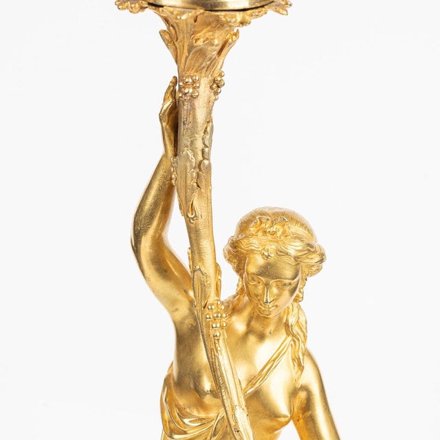 Antique French Louis XVI Style Ormolu 5-Light Candelabras, 1880s, Set of 2 For Sale - Image 12 of 18