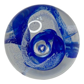 Caithness Tempest Collectible Art Glass Swirl Paperweight Signed and Numbered For Sale