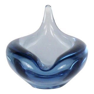 Holmegaard Danish Mid Century Modern Teardrop Glass Vessel Ashtray by Per Lutken 1950s Denmark For Sale