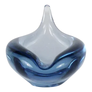 Holmegaard Danish Mid Century Modern Teardrop Glass Vessel Ashtray by Per Lutken 1950s Denmark