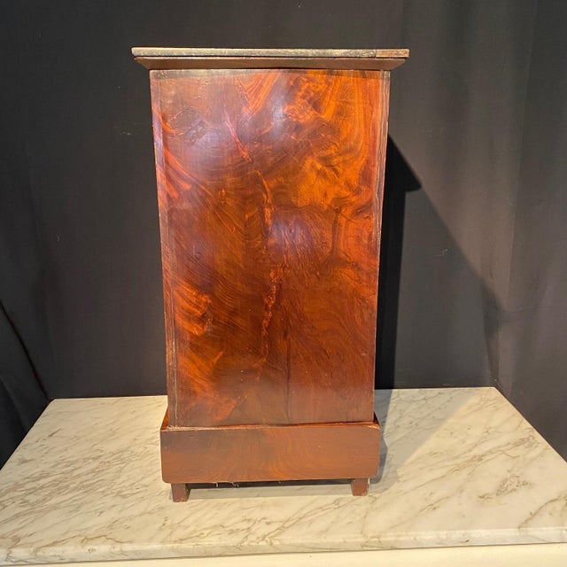 French Empire Nightstand or Side Table With Marble Top and Ormolu Mounts For Sale - Image 12 of 14