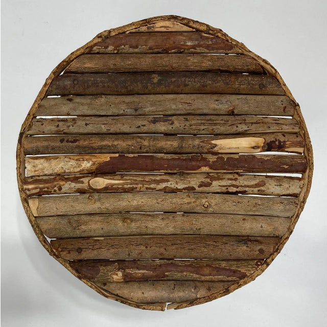 Early 20th Century Antique Adirondack Style Natural Twig Stool or Plant Stand For Sale - Image 5 of 10