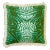 “Wavelength” Verde Sustainably Handprinted on Hemp/Cotton Twill Pillow Cover For Sale