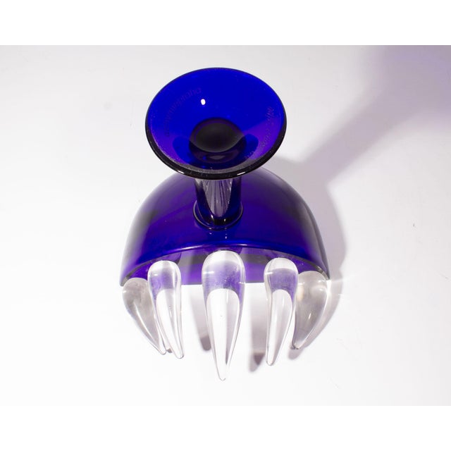 David Sobotka Alchymie Praha Limited Edition Blue Glass Compote For Sale - Image 4 of 9
