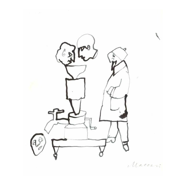 Unknown, Manipulation, Original Drawing on Paper, 1970s For Sale