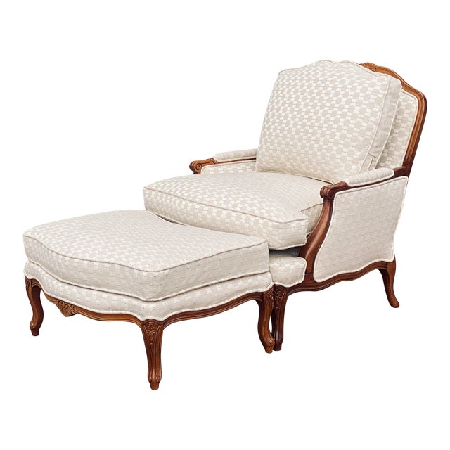 Reupholstered Henredon Fine Furniture Louis XV French Bergere Chair