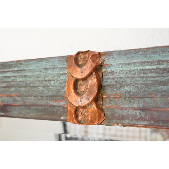 2020s Handcrafted Copper Gutter Wall Mirror For Sale - Image 5 of 7