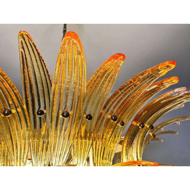 Murano Style Chandelier Ceiling Light Original Palmette, Two Levels, 82