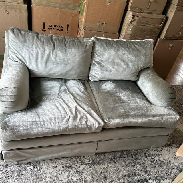 Silver velvet Beacon Hill loveseat