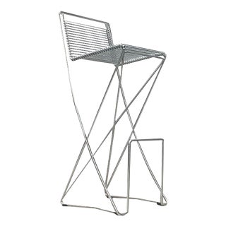 Postmodern German Kreuzschwinger Barstool by Till Behrens for Meyer Stahlmöbel, 1980s For Sale