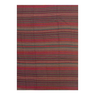 Vintage Mid-Century Colorful Stripe Turkish Kilim Traditional Flatweave Wool Rug For Sale