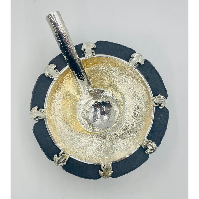 Emilia Castillo 1980s Emilia Castillo Serving Molcajete Bowl & Spoon, Mexican Modern Silversmithing For Sale - Image 4 of 18