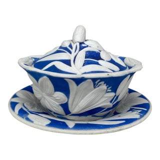 French Faience Tureen Creil Et Montereau, Circa 1890 For Sale