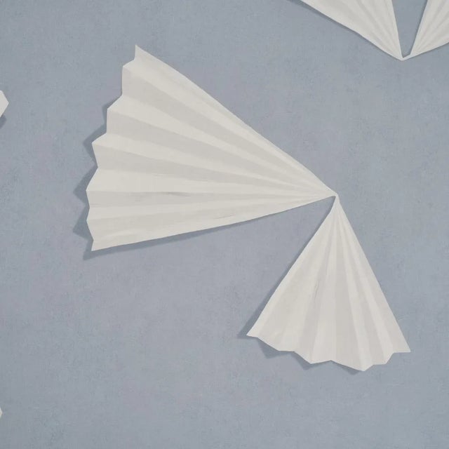 Contemporary Schumacher x Backdrop Antoinette Wallpaper In Mist For Sale - Image 3 of 5