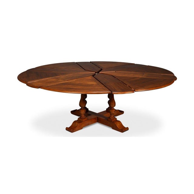 Art Deco English Round Dining Table - 85.5" For Sale - Image 3 of 11