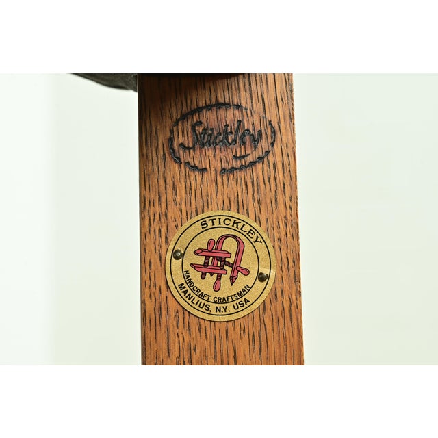 Stickley Mission Oak Arts & Crafts Eastwood Lounge Chairs With Ottoman For Sale - Image 12 of 14