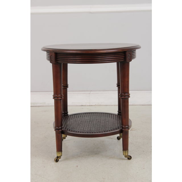 Ethan Allen Ethan Allen Freeport Cane Shelf End Table For Sale - Image 4 of 14