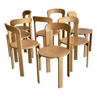 Brand New Golden Beechwood Rey Dining Chairs by Bruno Rey for Hay - Set of 8 For Sale