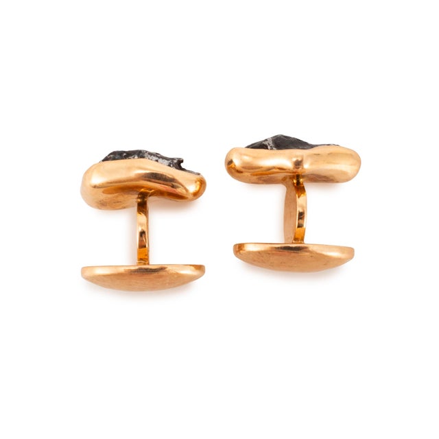 Men’s Jorge Adeler 18k Rose Gold Meteorite Nugget Cufflinks, A Pair For Sale In Houston - Image 6 of 8