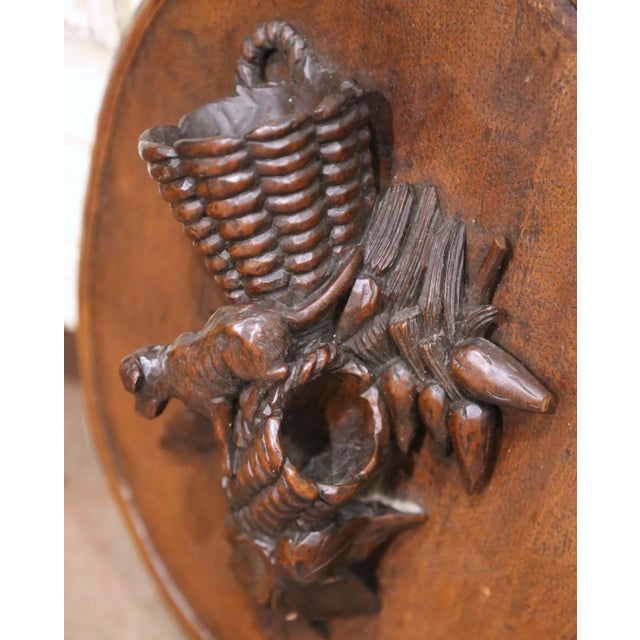 Pair of 19th Century French Black Forest Carved Walnut Game and Harvest Wall Plaques For Sale In Dallas - Image 6 of 10